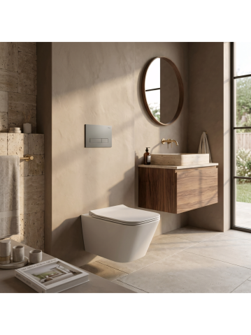 Set Cadru Ingropat Rea Slim 024N pentru WC cu Buton HD Titan Mat [10]