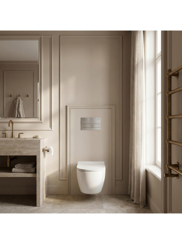 Set Cadru Îngropat Rea Slim 024N WC Buton Tip T Oțel Periat [8]