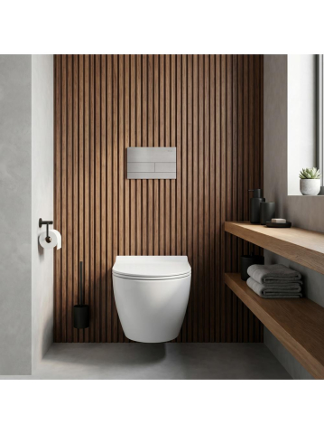 Set Cadru Îngropat Rea Slim 024N WC Buton Tip T Oțel Periat [7]