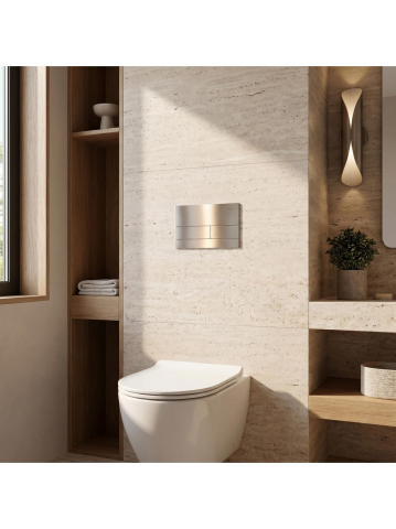 Set Cadru Îngropat Rea Slim 024N WC Buton Tip T Oțel Periat [1]