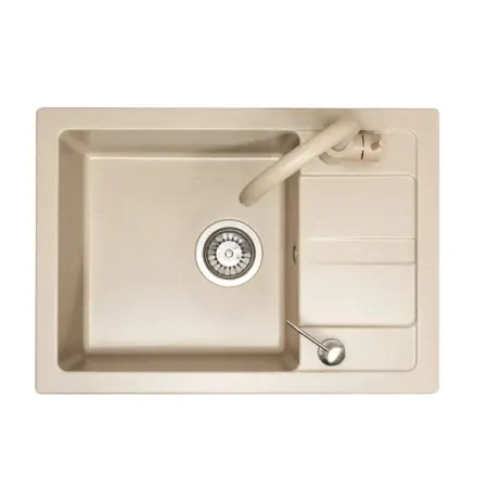 Bucatarie - Set chiuveta bucatarie Rea Nils 5 in 1 bej cu o cuva si baterie