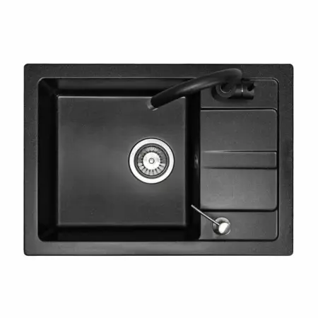 Bucatarie - Set chiuveta bucatarie Rea Nils 5 in 1 negru cu o cuva si baterie