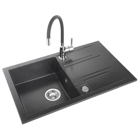 Seturi chiuvete si baterii - Set chiuveta granit, Ferro, cu baterie Zumba, negru