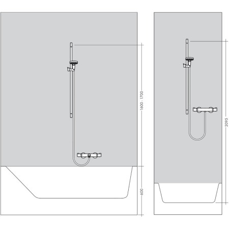 Set de dus cu bara 65 cm Hansgrohe, Raindance Select E, crom [3]