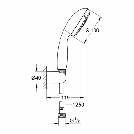 Set de dus Grohe Tempesta 100 cu porter crom lucios [1]