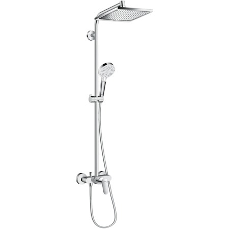 Coloane de dus - Set de dus Hansgrohe, Crometta E 240, cu palarie, para si baterie de dus, crom