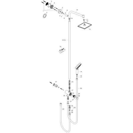 Set de dus Hansgrohe, Crometta E 240 Reno, cu palarie si para de dus, crom [3]