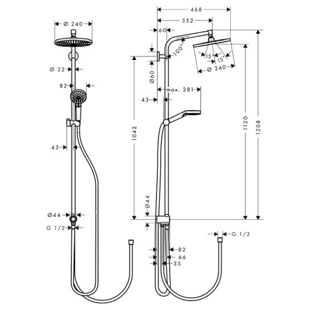 Set de dus, Hansgrohe, Crometta S 240 1 jet Reno, crom [2]