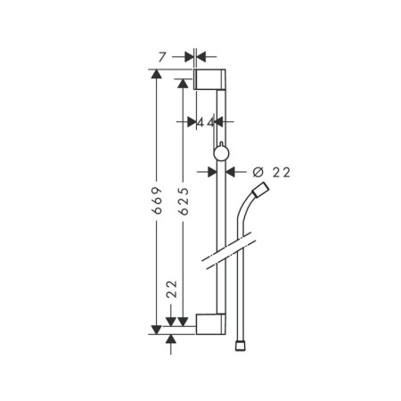 Set de dus Hansgrohe, Crometta Vario Unica, cu bara de 65 cm, 2 jeturi [2]