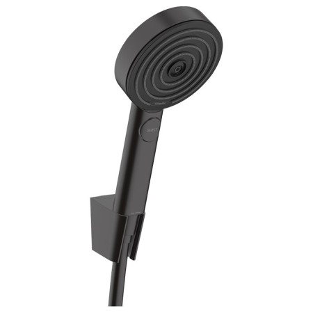 Seturi de dus - Set de dus Hansgrohe, Pulsify Select 105, 3 jeturi Relaxation, cu furtun de dus si agatatoare, negru mat