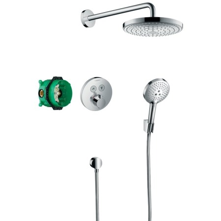 Sisteme de dus incastrate - Set de dus Hansgrohe, Raindance Select S, cu baterie termostatata ShowerSelect S, crom