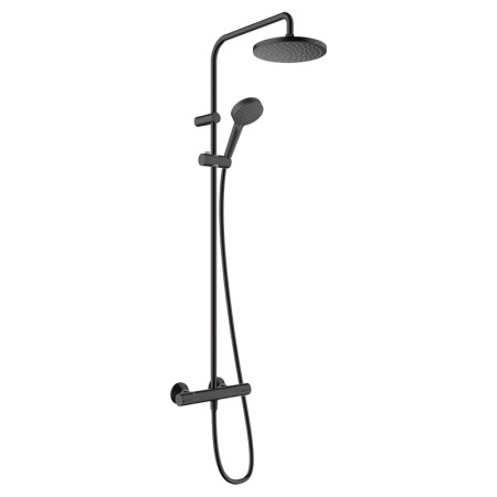 Coloane de dus - Set de dus Hansgrohe, Vernis Blend 200, cu baterie termostatata, negru mat