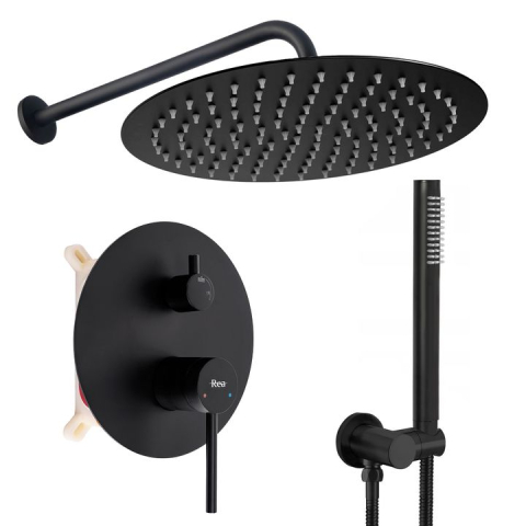 Seturi baterii - Set de dus incastrat Rea Foss Clif negru + BOX