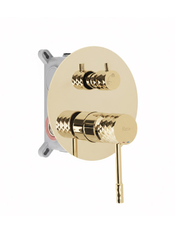 Set de dus incastrat Rea Lungo Diamond auriu + BOX [3]