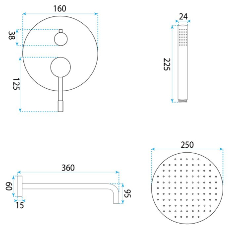 Set de dus incastrat Rea Lungo Diamond crom   + BOX [5]