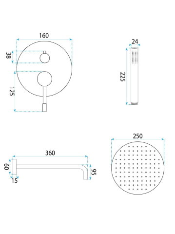 Set de dus incastrat Rea Lungo Diamond cupru + BOX [6]