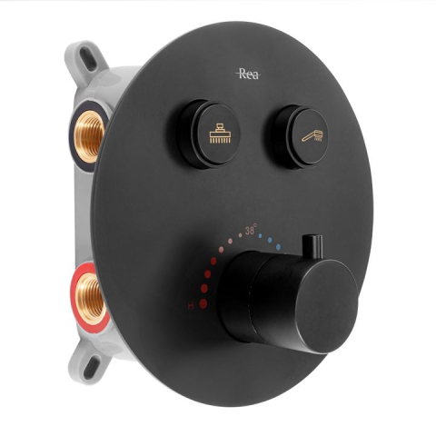 Set de duș incastrat Rea LUNGO negru mat + BOX [1]