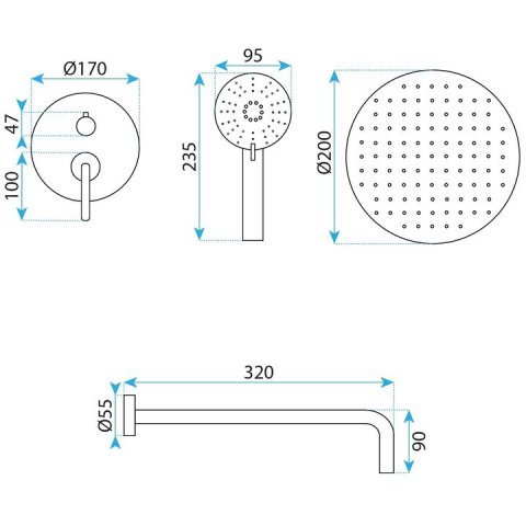 Set de dus incastrat Rea Ontario auriu periat + BOX [6]