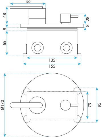 Set de dus incastrat Rea Ontario cupru periat  + BOX [6]