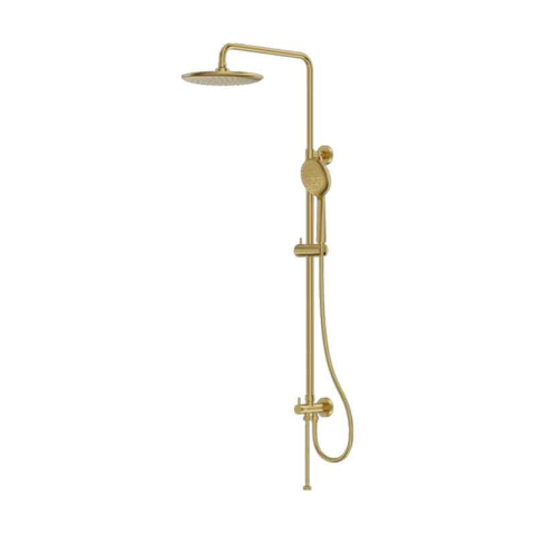 Sisteme de dus - Set de dus LaVita, Verdi, cu pălărie rotundă, bară și furtun, 5 jeturi, brushed gold