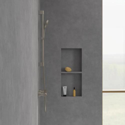 Set de duș Villeroy&Boch, Universal Showers, cu bară, pară duș și furtun, brushed nickel [2]