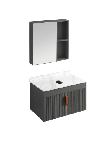 Set de mobilier de baie cu blat Marti 60cm gri [6]