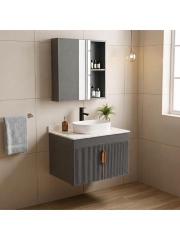 Set de mobilier de baie cu blat Modo 60cm gri [2]