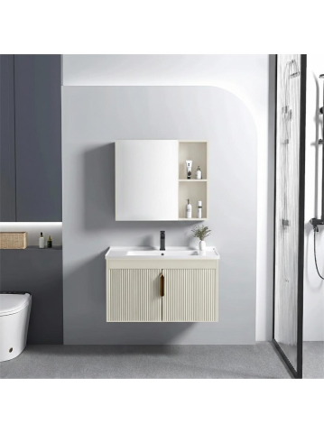 Mobilier Baie - Set de mobilier de baie cu lavoar Astor 60 cm Bej