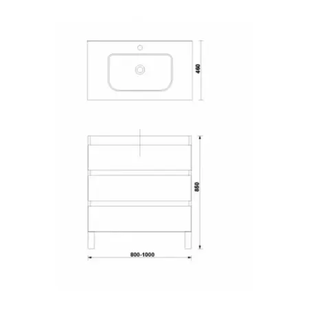 Set dulap baza pe pardoseala Gala Daily alb 3 sertare cu lavoar 80 cm [1]