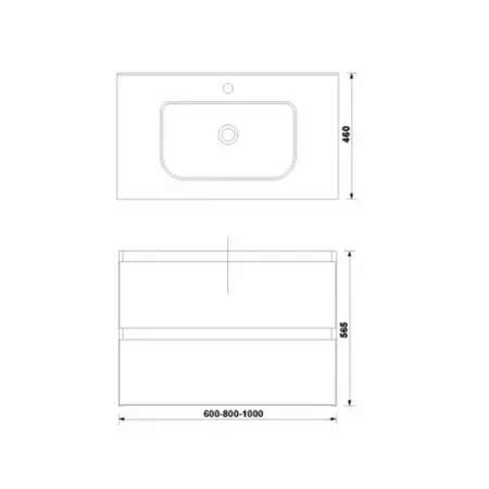 Set dulap baza suspendat Gala Daily alb 2 sertare cu lavoar 60 cm [1]