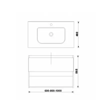 Set dulap baza suspendat Gala Daily gri 1 sertar cu lavoar 60 cm [1]