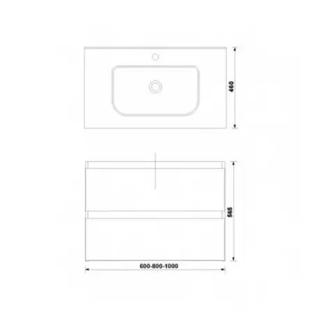 Set dulap baza suspendat Gala Daily gri 2 sertare cu lavoar 60 cm [1]