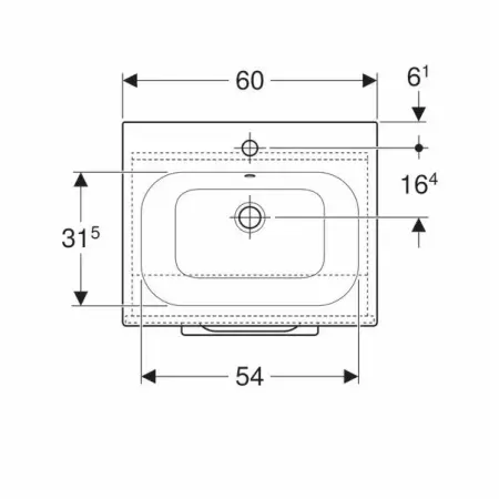 Set dulap suspendat si lavoar Geberit Selnova alb 1 usa 60 cm [2]