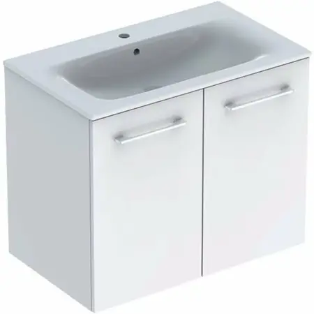 Mobilier Baie - Set dulap suspendat si lavoar Geberit Selnova alb 2 usi 80 cm