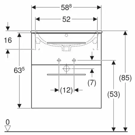 Set dulap suspendat si lavoar Geberit Selnova nuc 2 sertare 60 cm [3]