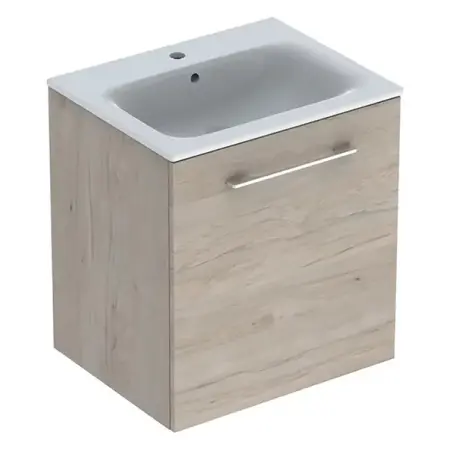 Mobilier Baie - Set dulap suspendat si lavoar Geberit Selnova nuc deschis 1 usa 60 cm