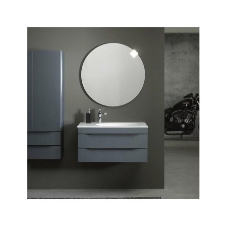 Seturi de mobilier si lavoar - Set dulap suspendat si lavoar, Kolpasan, Malaya, 101 cm, gri inchis