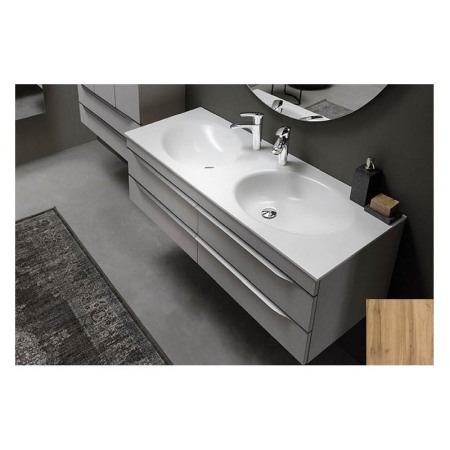 Seturi de mobilier si lavoar - Set dulap suspendat si lavoar, Kolpasan, Malaya, 141 cm, stejar natur