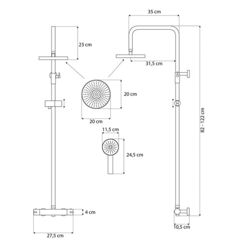 Set dus cu termostat CALANI DAYTON crom [5]