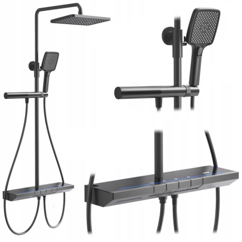 Sisteme de dus - Set dus cu termostat REA Pedro titan