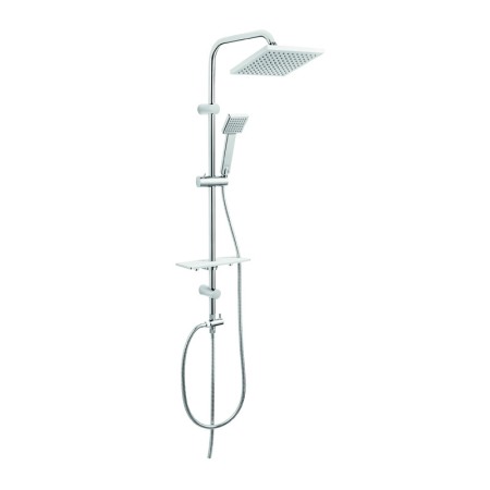 Coloane de dus - Set dus Ferro, Squerto Lux, cu suport culisant, cap fix si mobil, etajera, crom