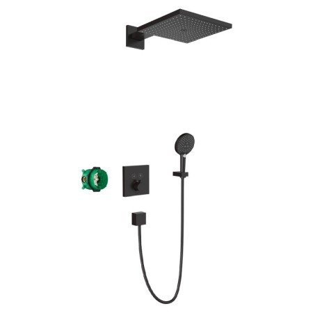 Sisteme de dus incastrate - Set dus Hansgrohe, Raindance E ShowerSelect, cu baterie cu termostat, negru mat