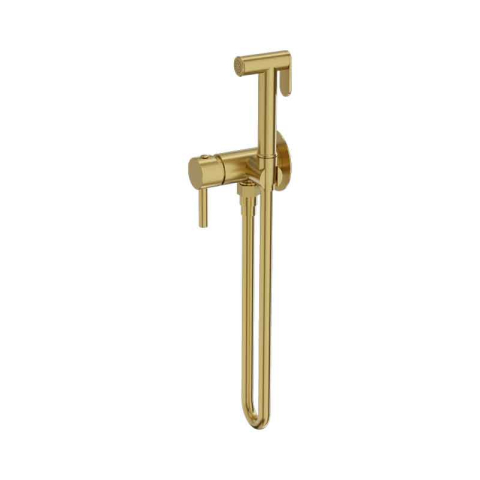 Baterii bideu si dus igienic - Set duș igienic LaVita, Verdi, furtun 120 cm, corp încastrat, brushed gold