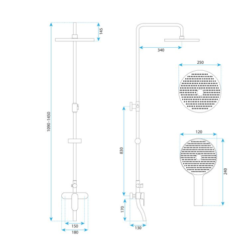 Set dus REA DROP cupru periat [7]