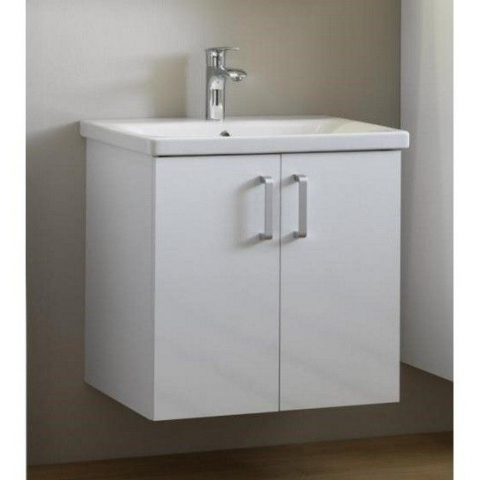 Mobilier Baie - Set mobilier baie (masca cu 2 usi si lavoar) Kolpa San Evelin 66 cm, alb