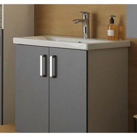 Mobilier Baie - Set mobilier baie (masca cu 2 usi si lavoar) Kolpa San Evelin 80x46xH64 cm, antracit