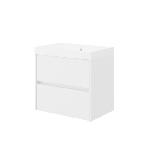 Mobilier Lavoar baie - Set mobilier cu lavoar Fluminia, Fiori 60, cu sertare soft close, alb