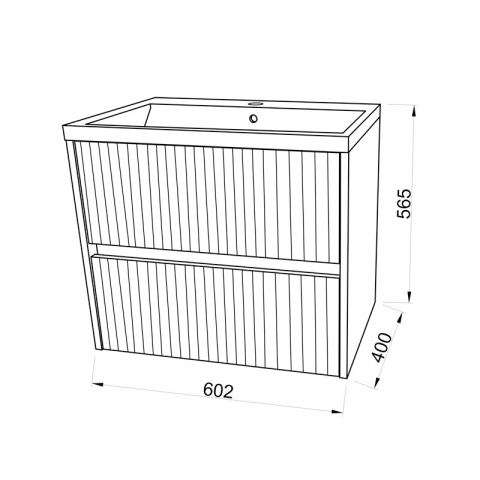 Set mobilier cu lavoar Fluminia Fiori 60 cu sertare soft close stejar [3]