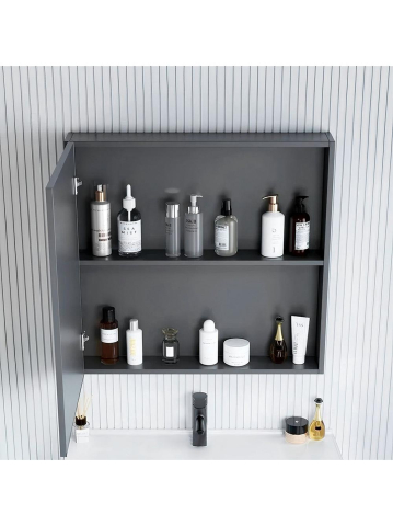 Set mobilier de baie cu lavoar Denver 80cm Grey [2]