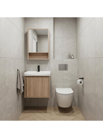 Set mobilier de baie cu lavoar Gama T25023 BXM 50CM maro [3]
